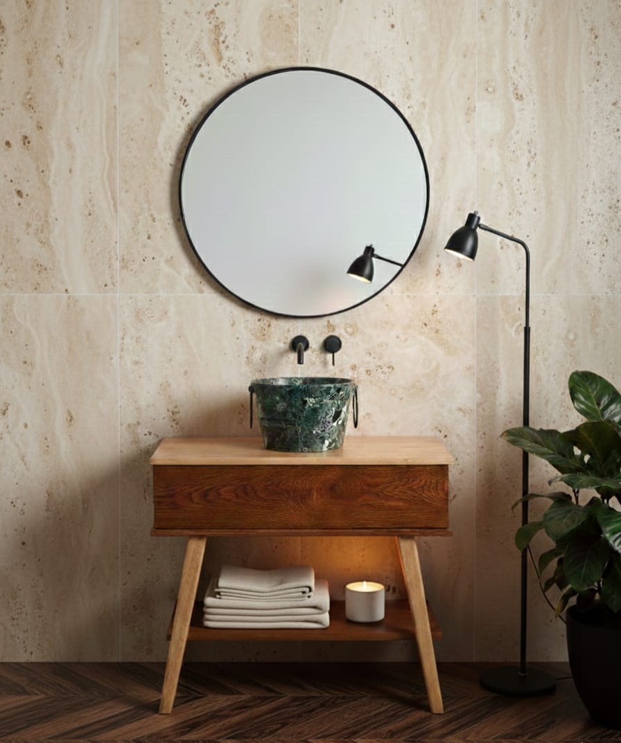Novità Horganica: i mobili bagno H Compass e Sinfonia, artigianato italiano in legno massello