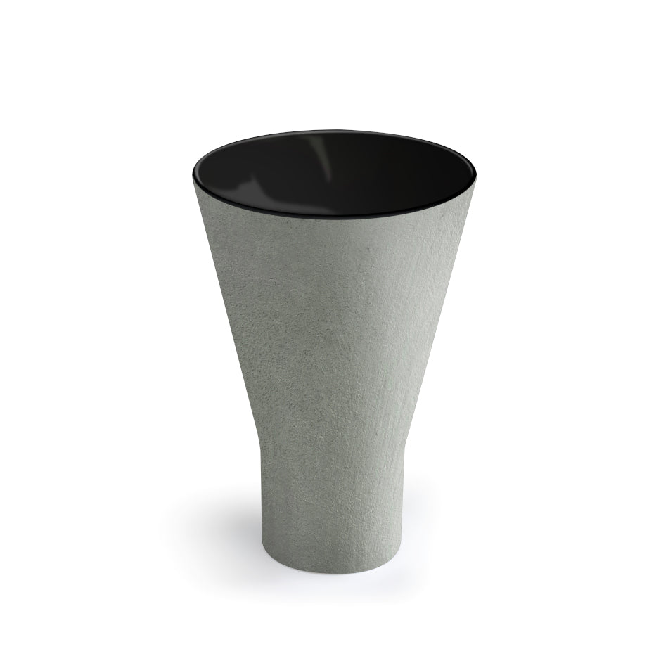 lavabo Torcione vasca nero lucido esterno effetto cemento