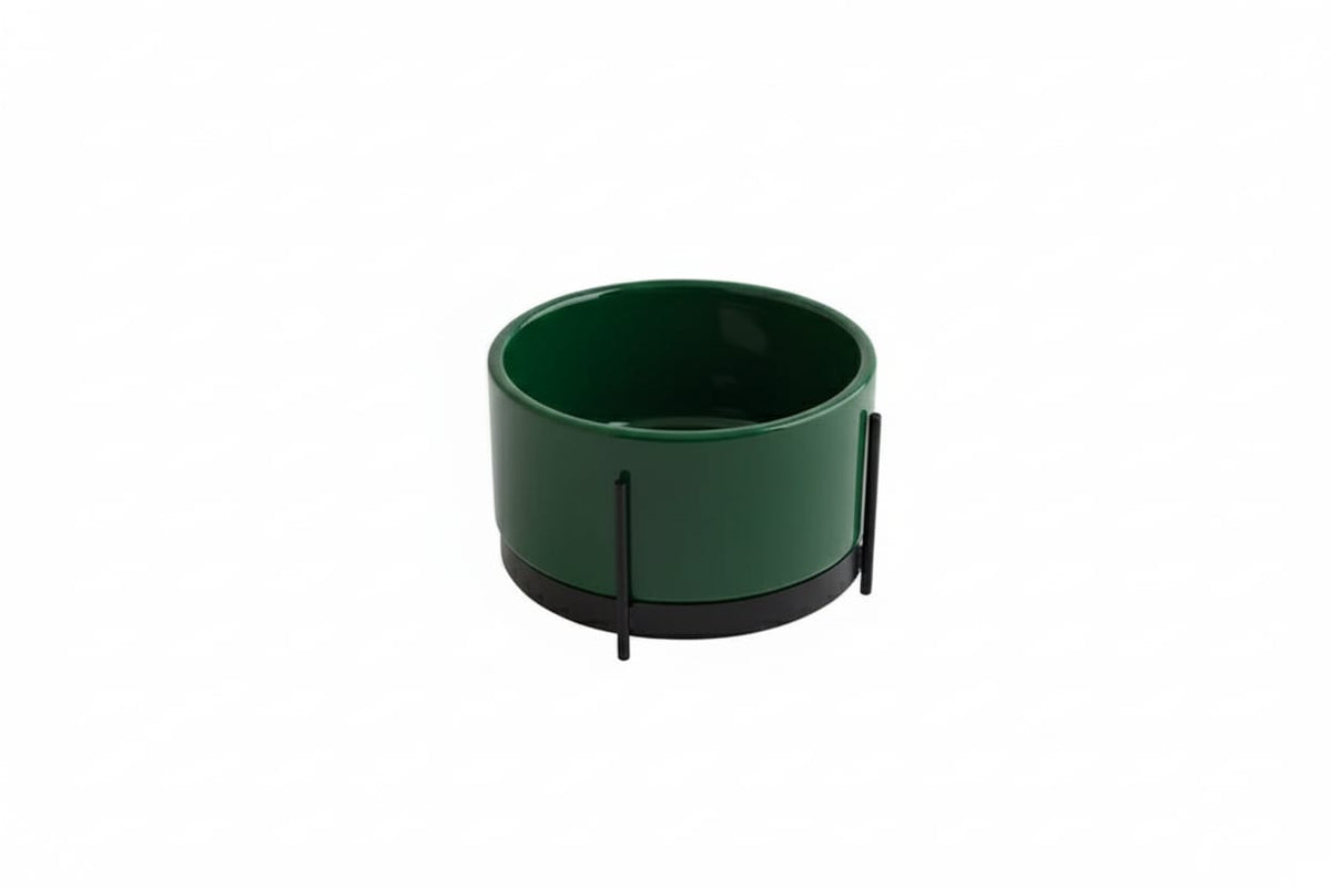lavabo appoggio Ibrido tondo verde inglese con struttura nera