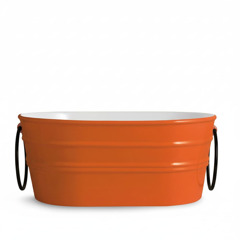 lavabo ovale Tinozza Arancio con anelli neri 