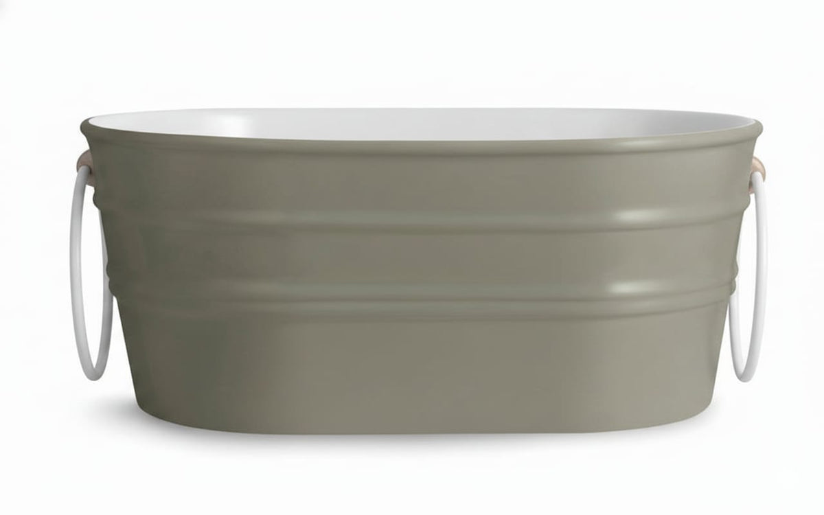 lavabo ovale Tinozza Caolino con anelli bianchi