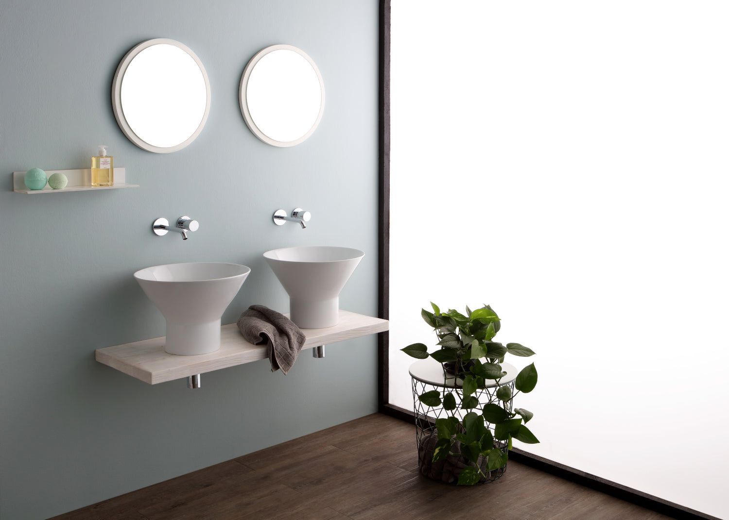 Lavabo Tondo Appoggio/Sospeso cm 42 Megafono