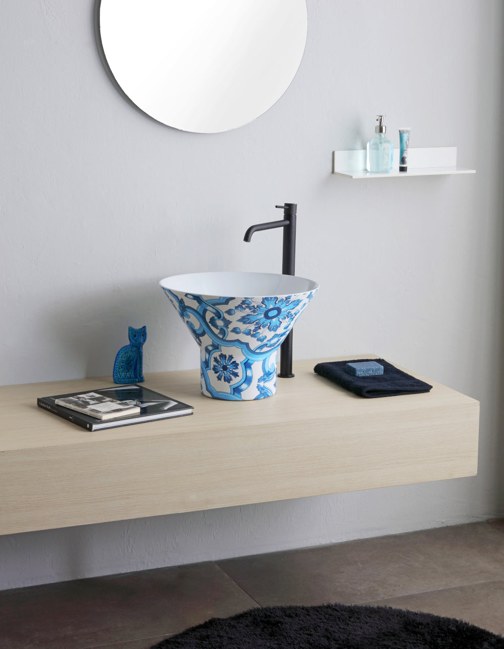 lavabo appoggio Megafono decoro Blue HC