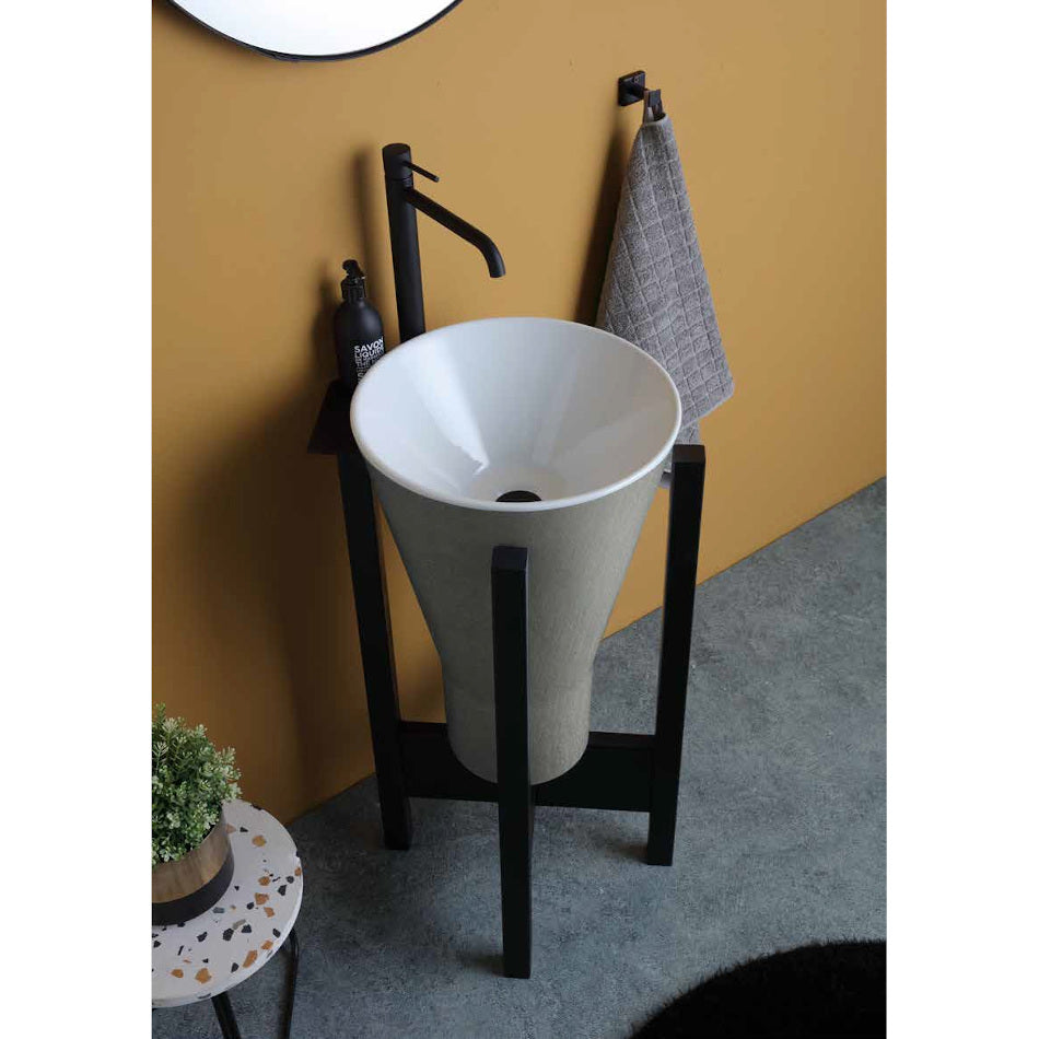 Lavabo Tondo Alto da Appoggio cm 38xH60 Torcione