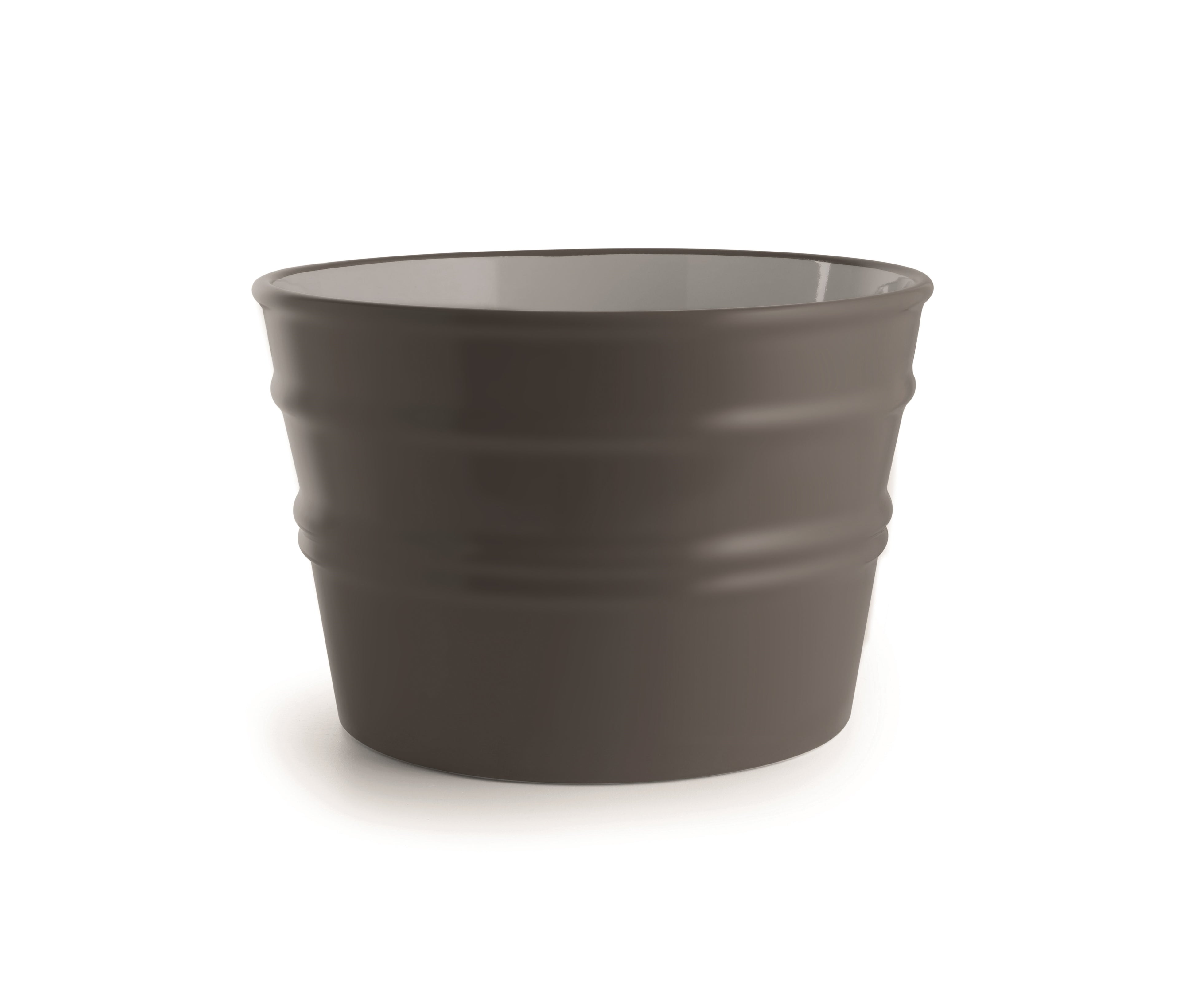 Vaso in ceramica basalt midi, design moderno, colore grigio scuro, superficie liscia