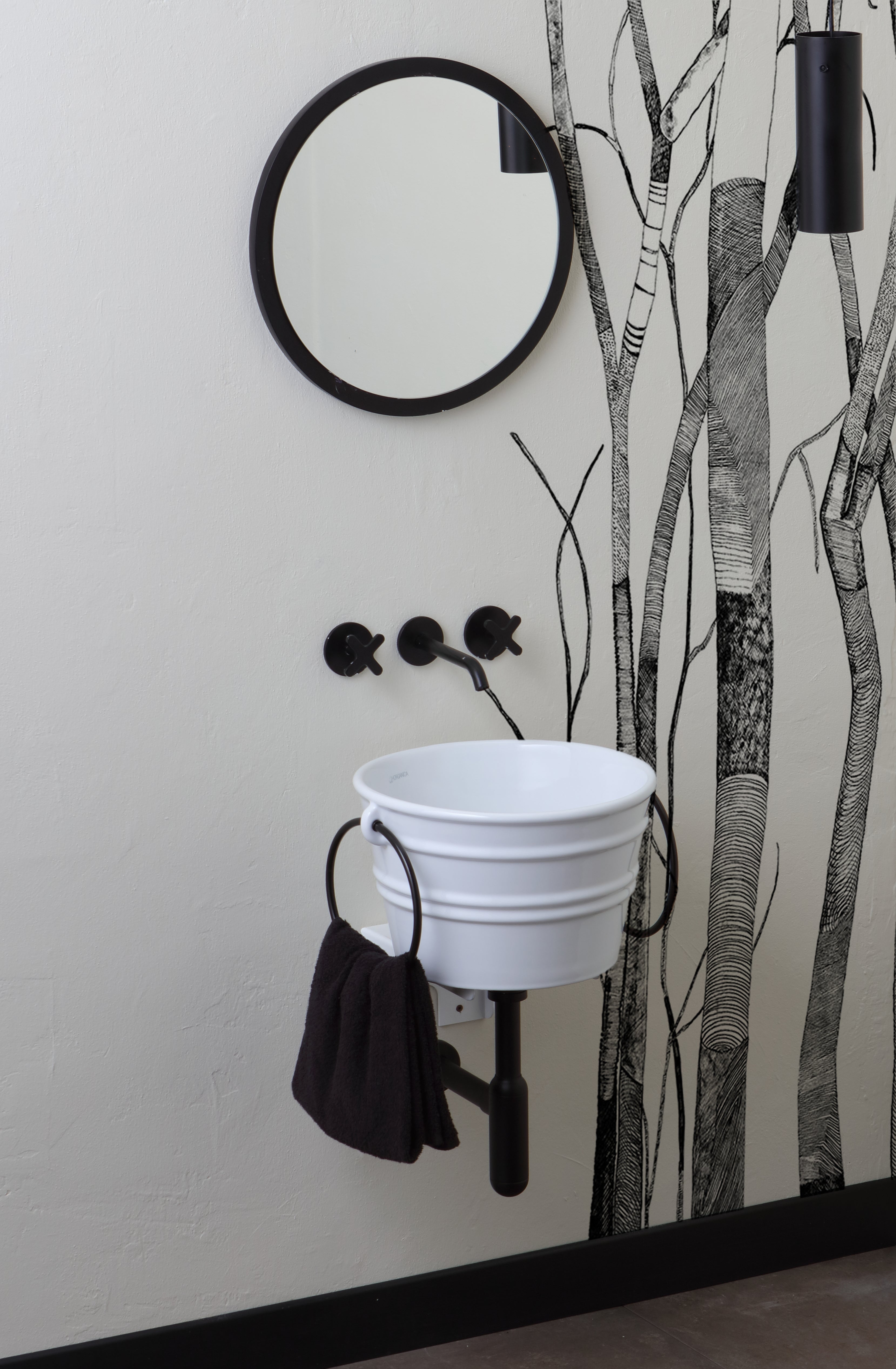Lavabo Tondo Appoggio/Sospeso cm 38 Bacile Midi