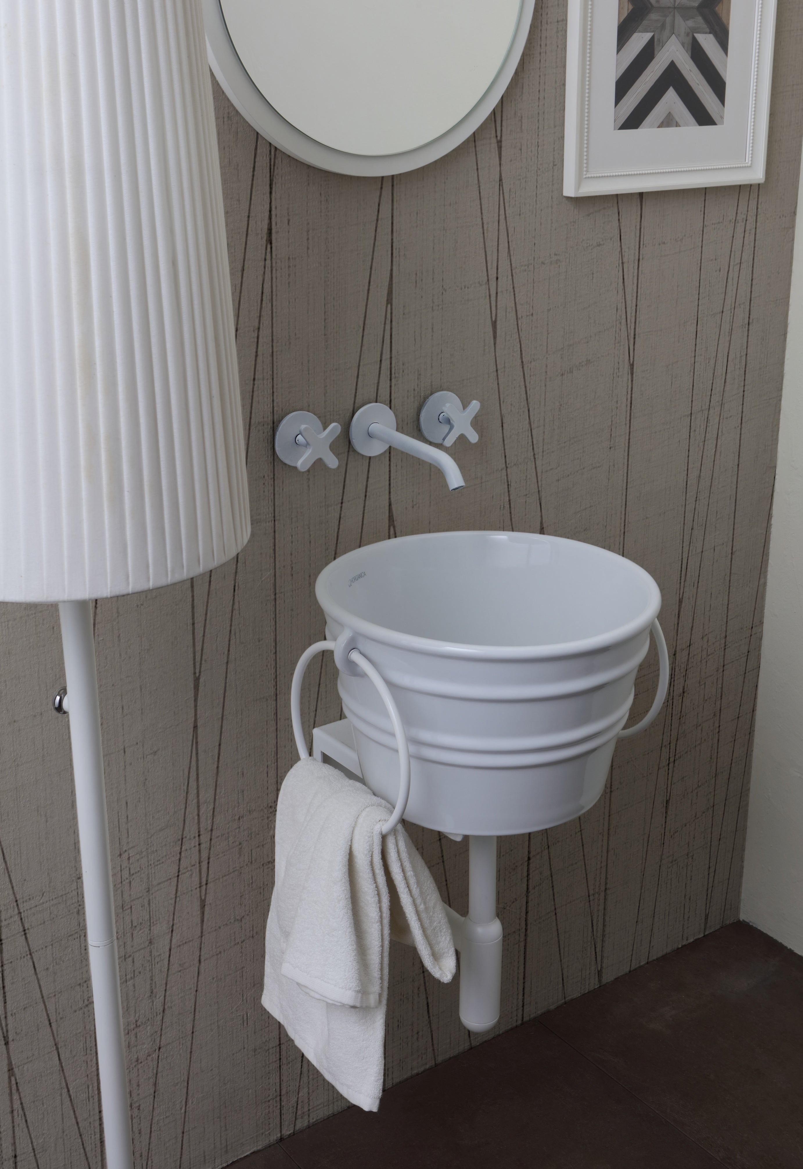 Lavabo Tondo Appoggio/Sospeso cm 38 Bacile Midi