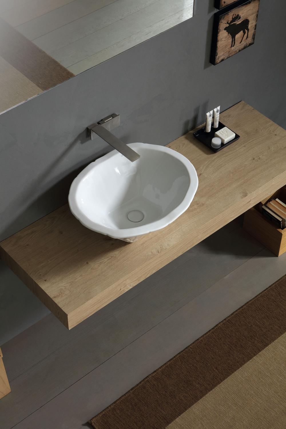 Lavabo Appoggio cm 54x46 Terra