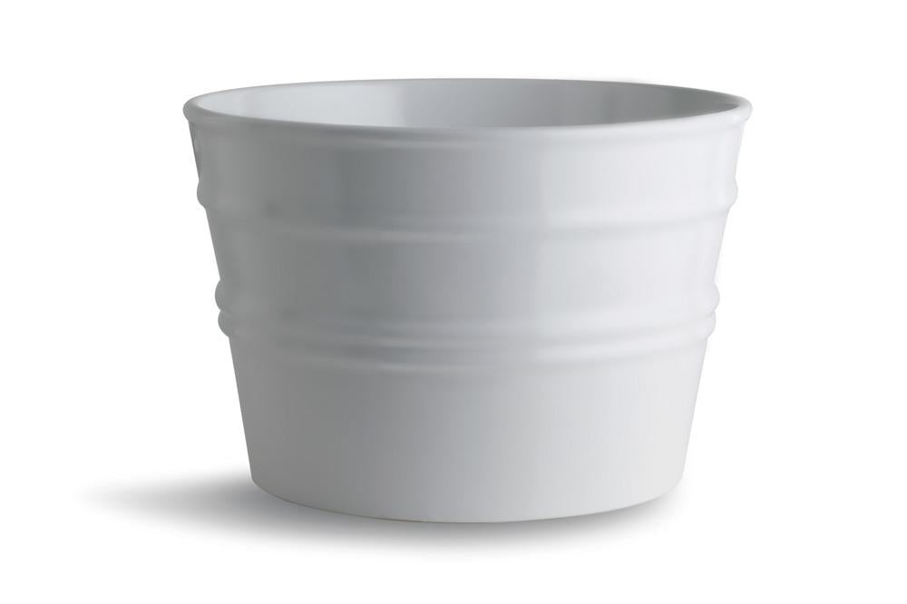 Lavabo in ceramica bianca opaca, forma cilindrica moderna, stile minimalista