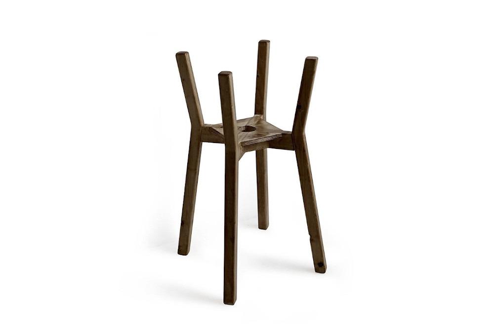 Struttura da terra alta in legno Bacile Cubo