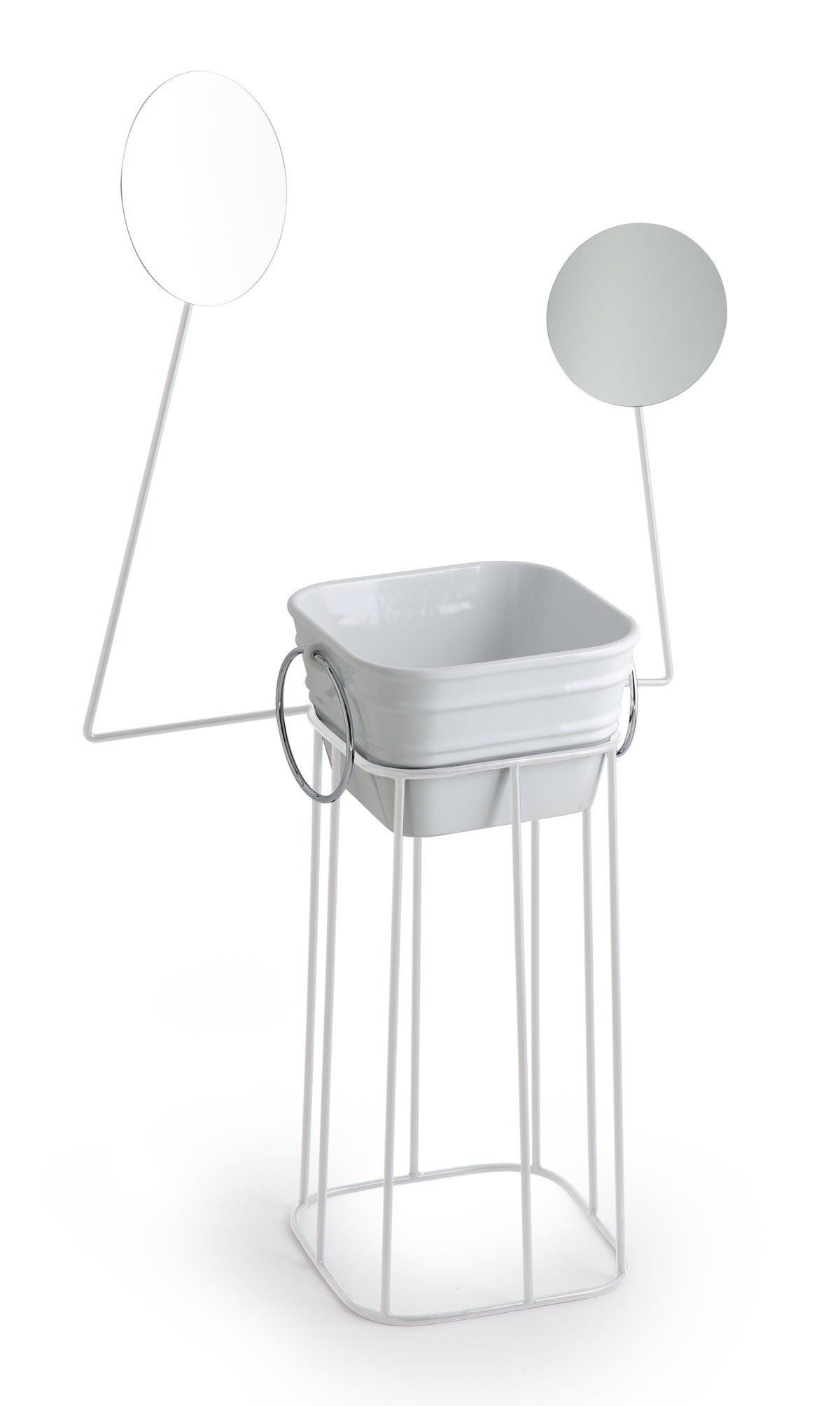 Struttura in metallo con specchi Manichino